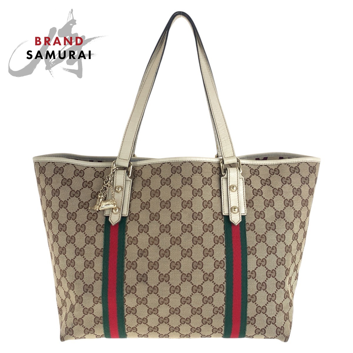 【GUCCI】WEB STRIPE TOTE BAG GUCCI Vertical Web Stripe Techno Canvas Black Tote Bag