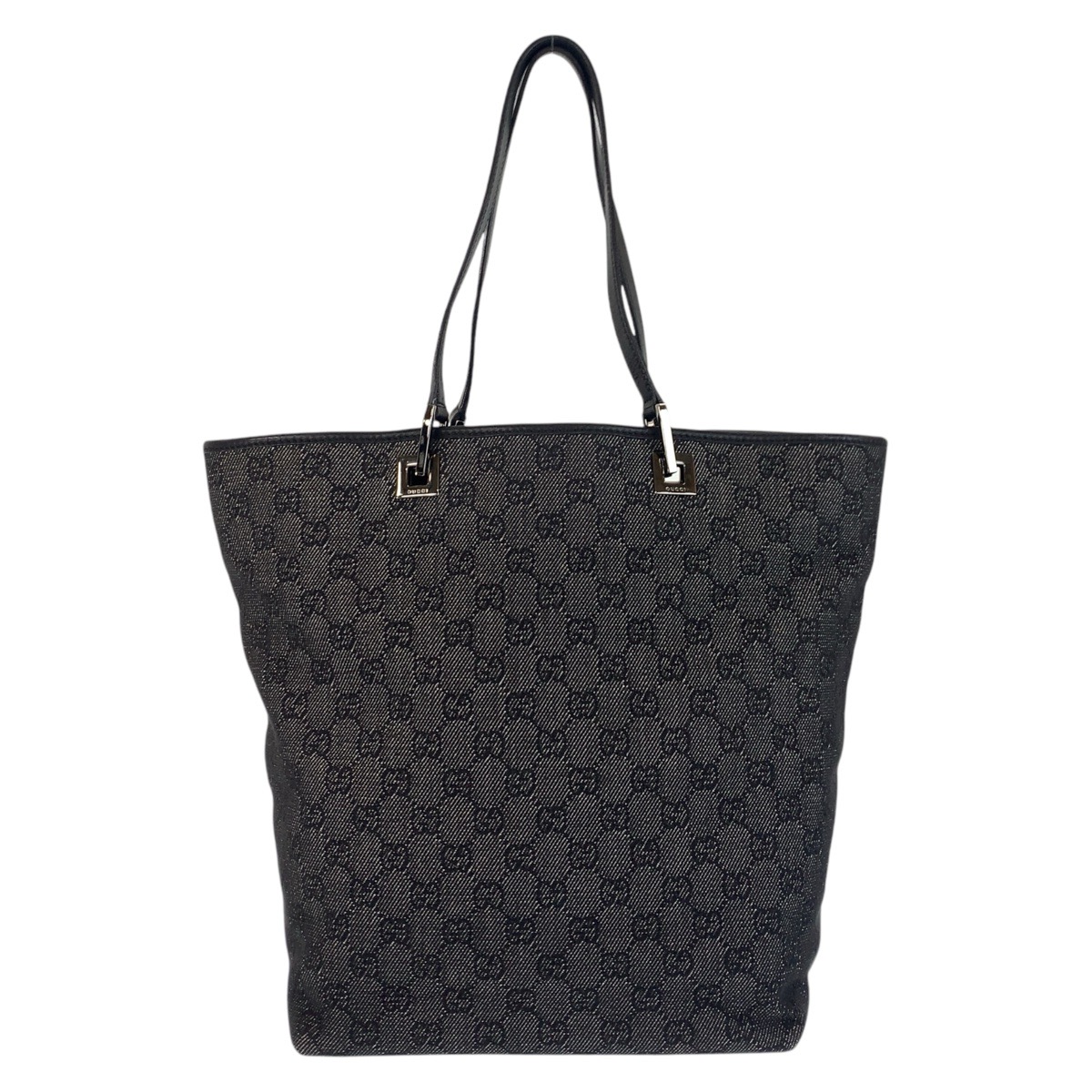 GUCCI 31243 Tote Bag Shoulder Bag Black black GG canvas