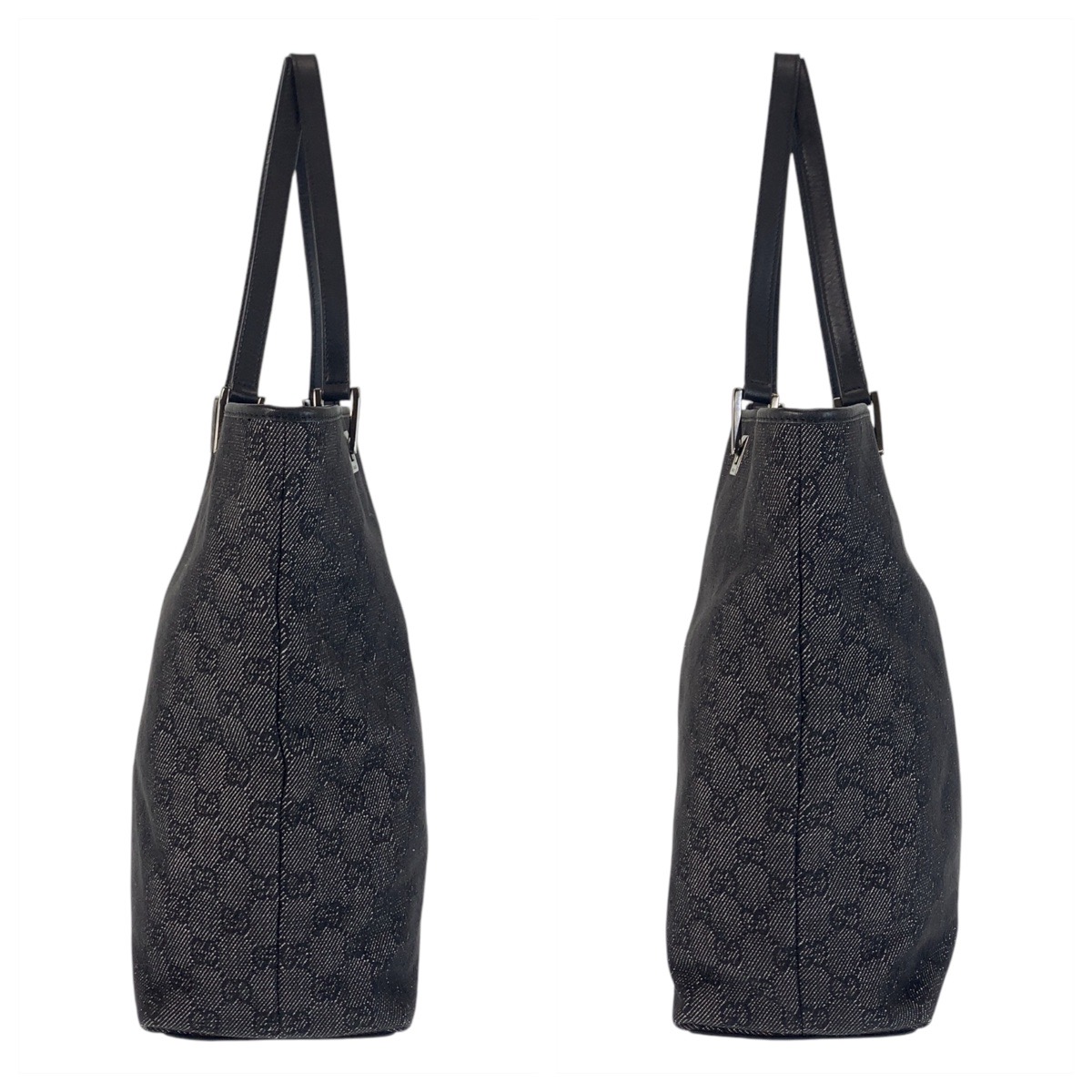 GUCCI 31243 Tote Bag Shoulder Bag Black black GG canvas