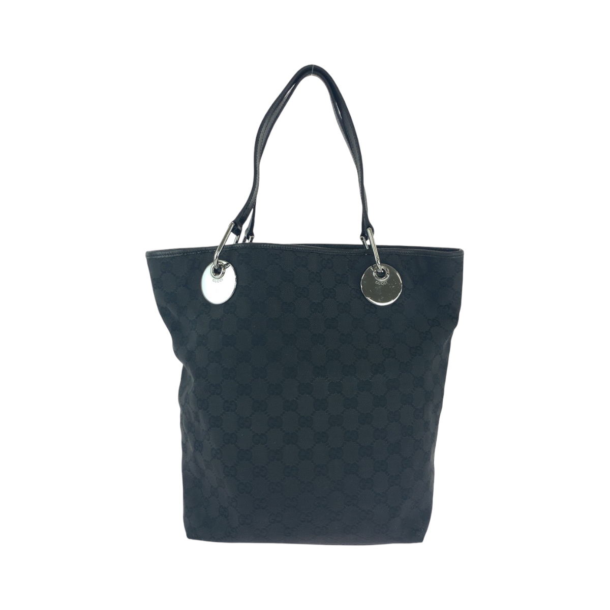 GUCCI 10836 Tote Bag Shoulder Bag Black Black SilverHardware