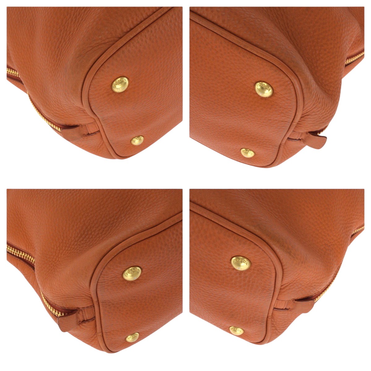 PRADA オレンジレザー ハンドバッグ　BN1713 PRADA Vitterodino logo BN1713 Shoulder Bag Tote Bag 2way
