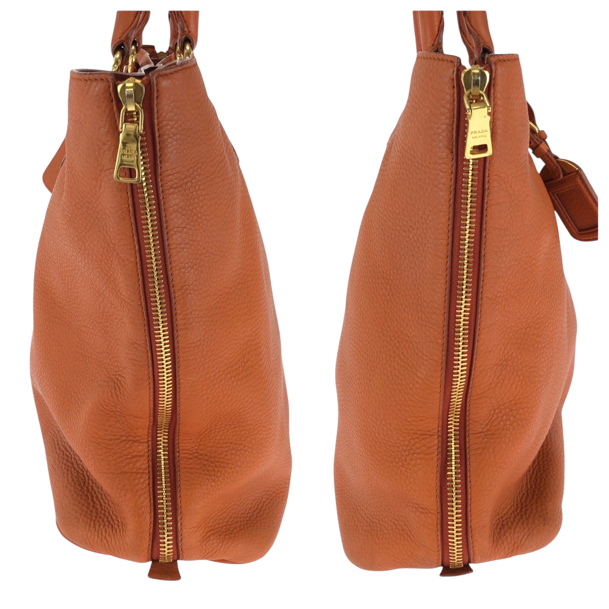 PRADA オレンジレザー ハンドバッグ　BN1713 PRADA Vitterodino logo BN1713 Shoulder Bag Tote Bag 2way