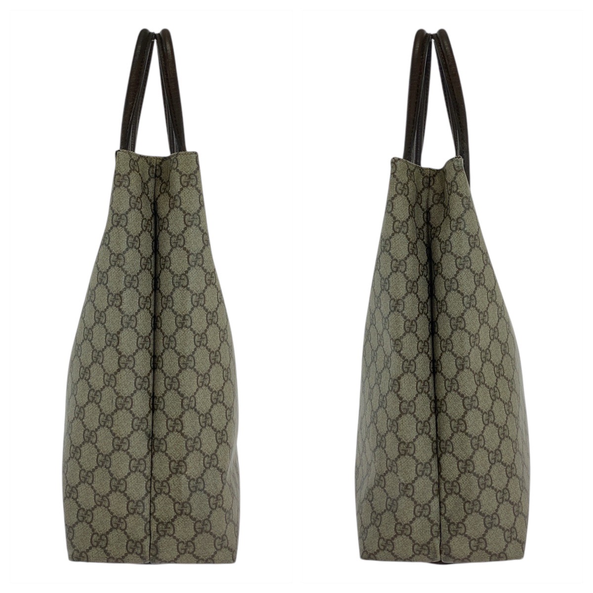 GUCCI 131220 Tote Bag Shoulder Bag Beige brown GG Supreme