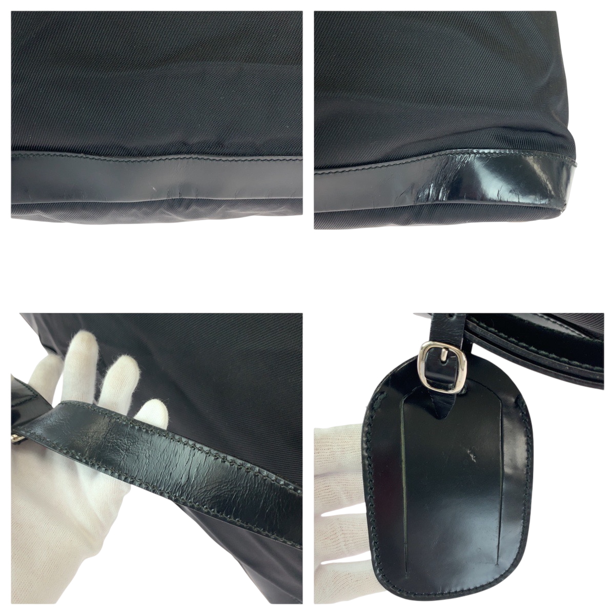 GUCCI 012 0153 Shoulder Bag Boston bag Black Black Nylon