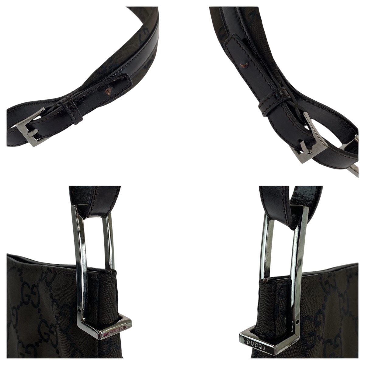 nyalon GUCCI GG pattern 001 3166 Shoulder Bag Dark Brown SilverHardware