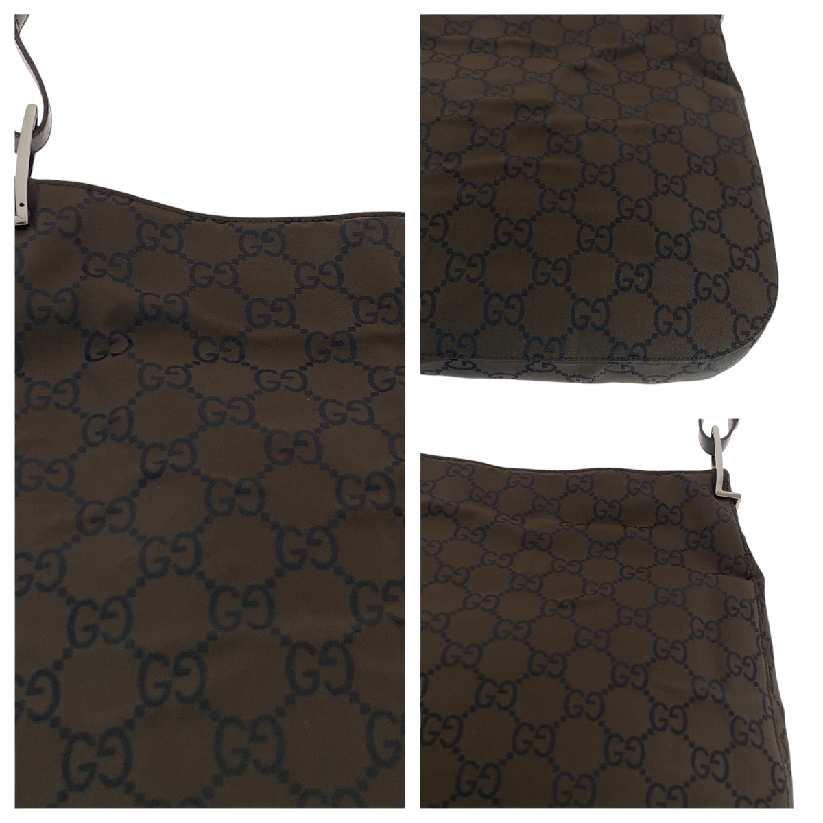 GUCCI GG pattern 001 3166 Shoulder Bag Dark Brown SilverHardware