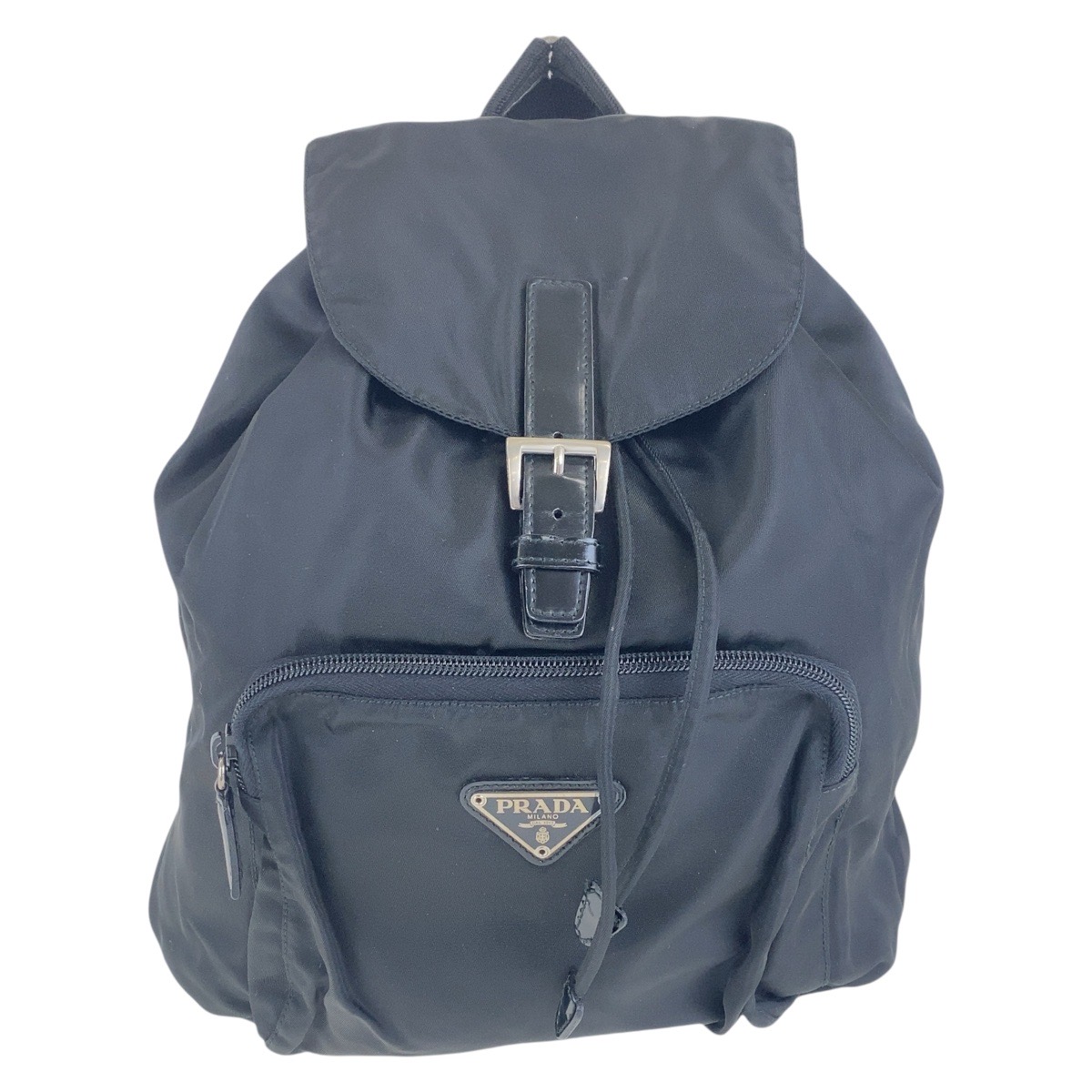 PRADA Tessuto Triangle with logo Backpack Black Black  display picture 3