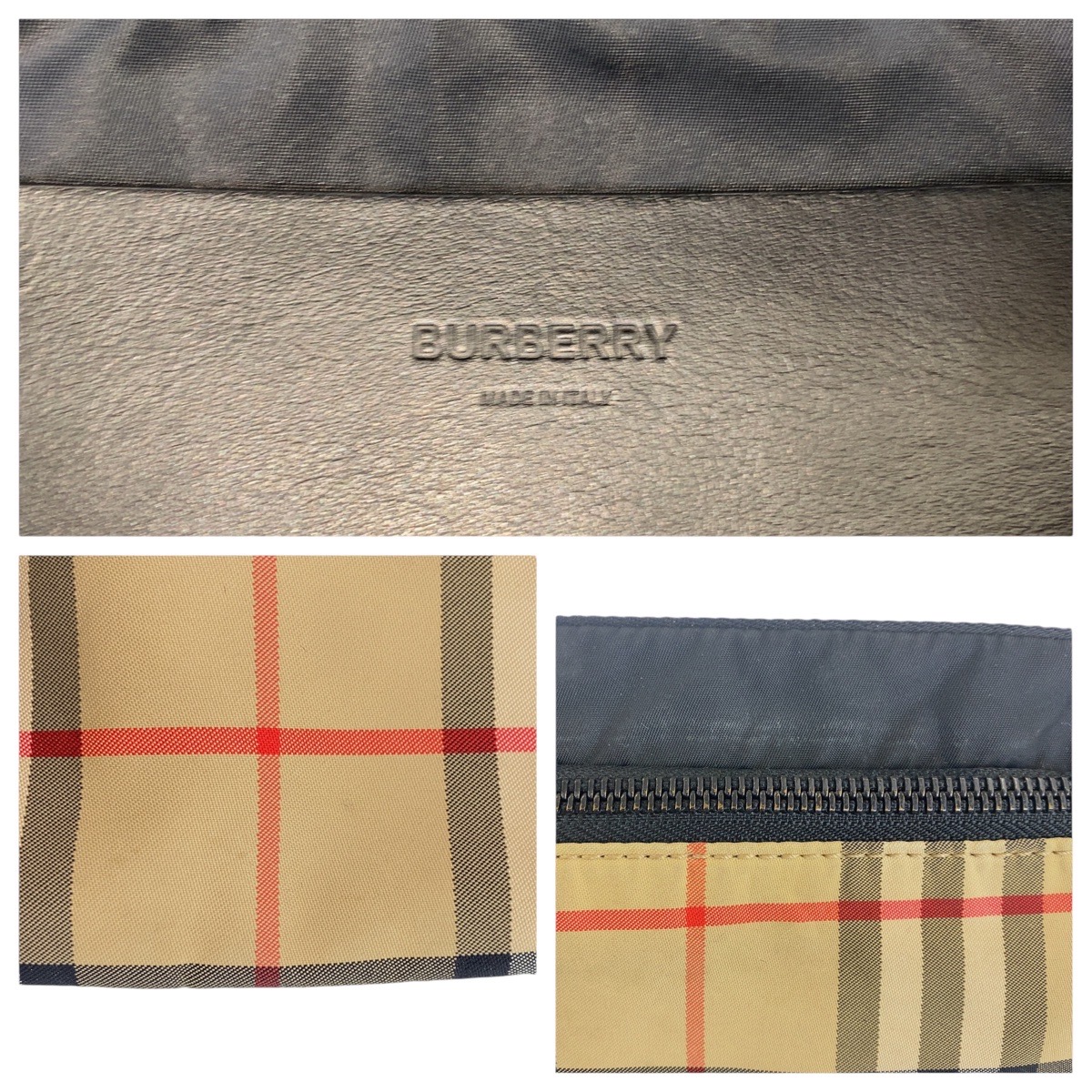 BURBERRY チェックハタンハermudaショツ 8052746 A6022 BURBERRY Check pattern Body bag, bum bag, unisex Beige black