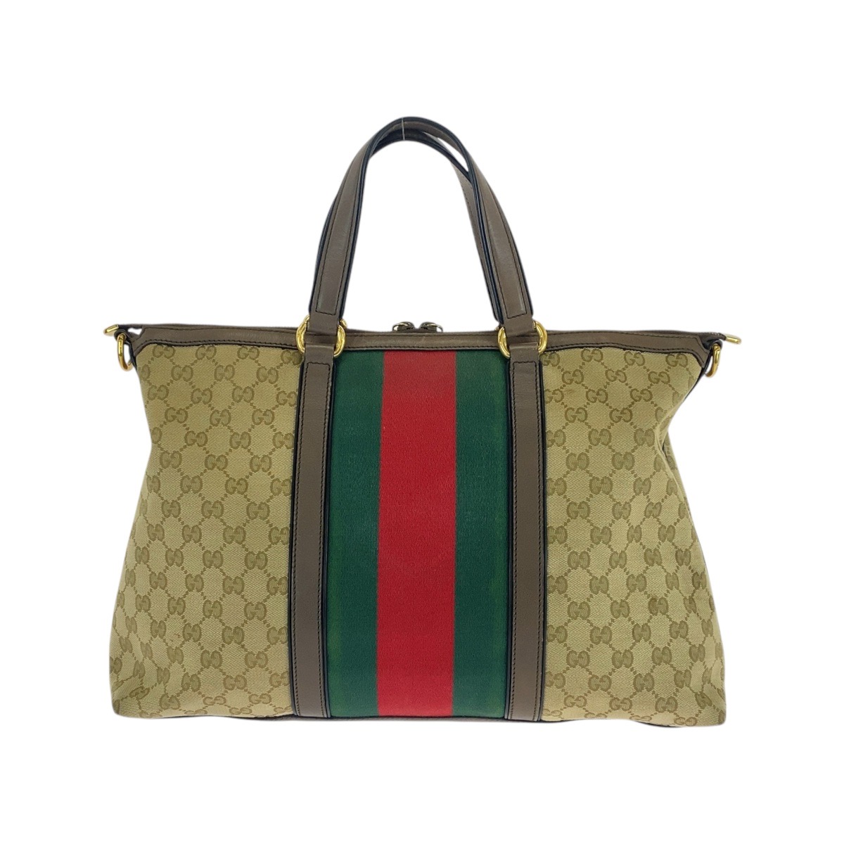 【GUCCI】WEB STRIPE TOTE BAG Gucci Techno Web Stripe Black Canvas Large Crossbody Duffle