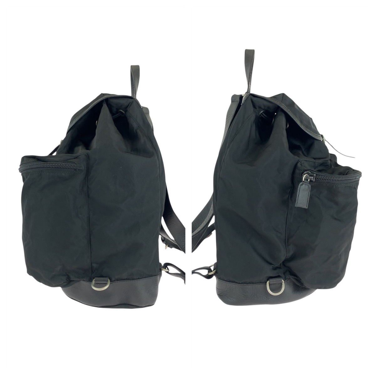 PRADA Tessuto Backpack Unisex Black SilverHardware Nylon | eBay