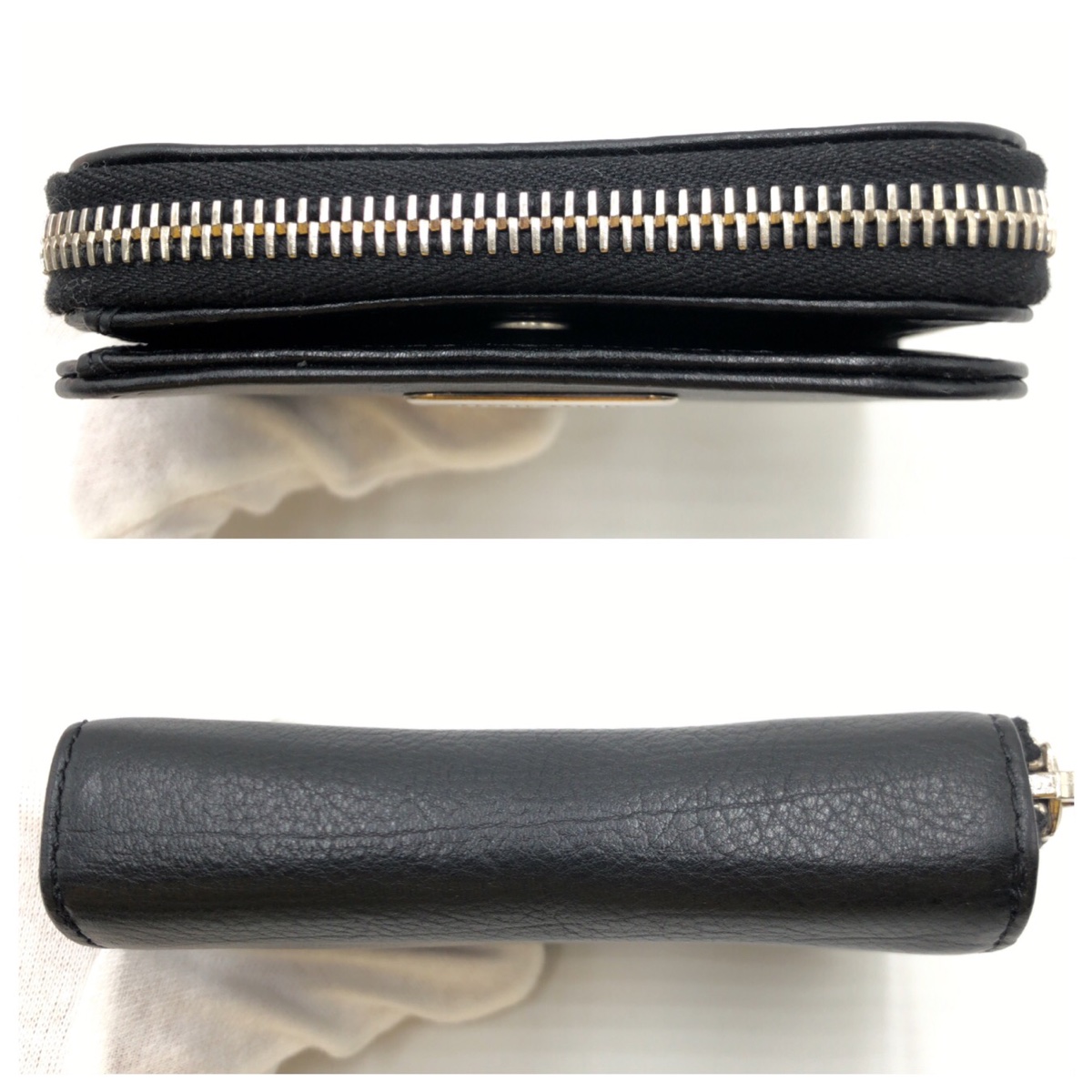 Miu Miu wallet Compact wallet Black Black SilverHardware