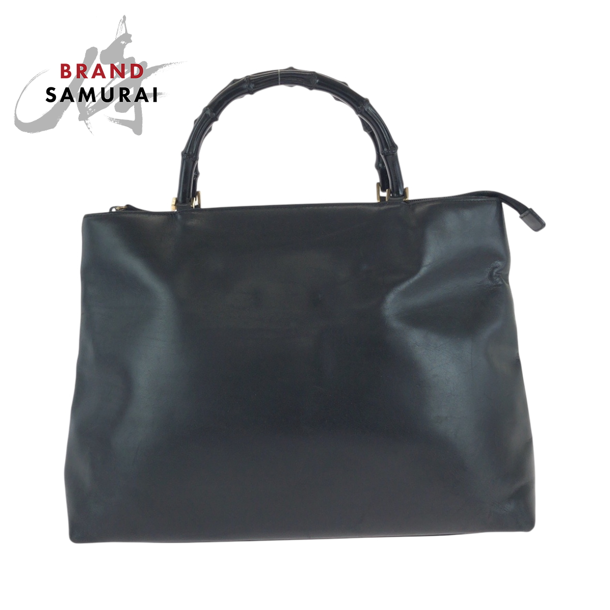 GUCCI Bamboo 002 2122 0507 Tote Bag Shoulder Bag Black Black
