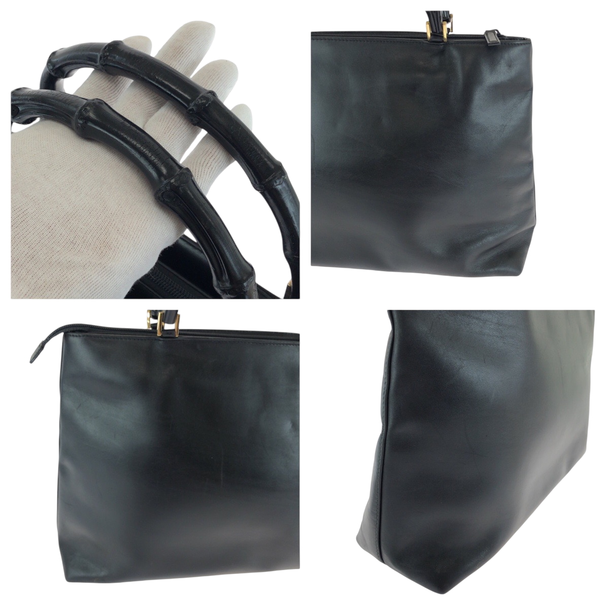 Gucci ブラック レザー バッグ GUCCI / グッチ | 001.090.1228 オールドグッチ レザー