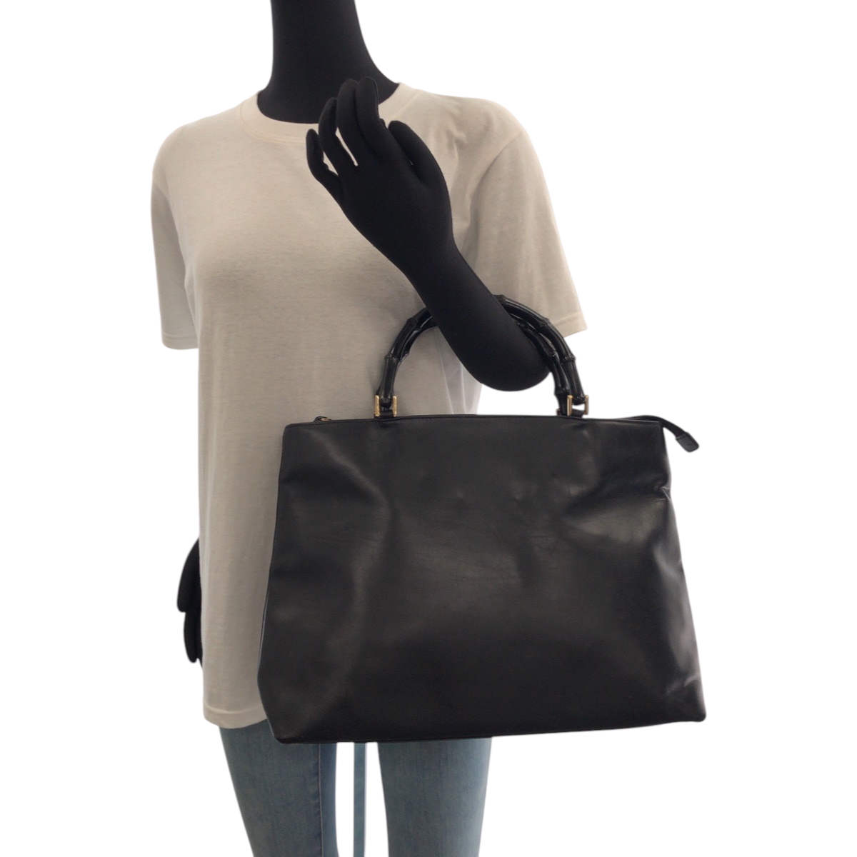 Bamboo handle2way bag／モノトーンレオパ 85721-BLACK.jpg