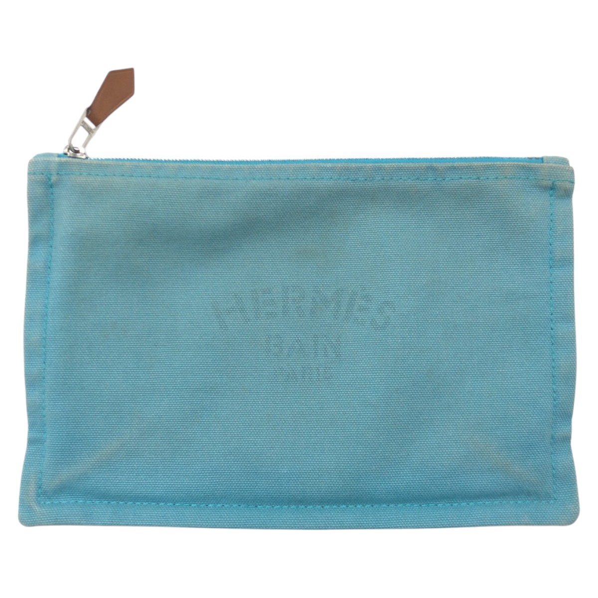 クラシックカフェ HERMES Trousse Flat PM Pouch Unisex Blue light blue cotton | eBay