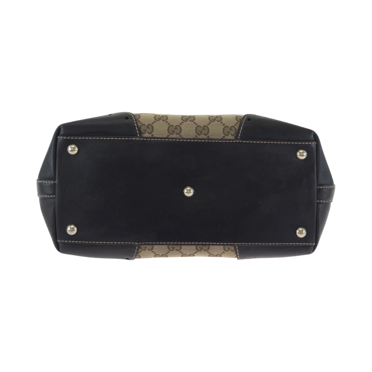 GUCCI 145993 Tote Bag Shoulder Bag Beige Brown Gold Hardware