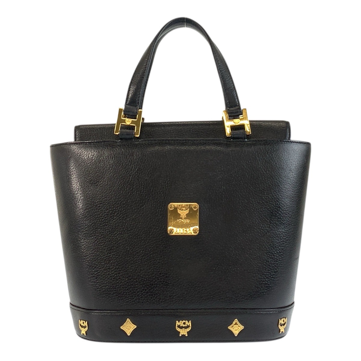 MCM ブラックレザー バッグ ゴールド金具 楽天市場】MCM エムシーエム ロゴグラム ハンドバッグ ミニ