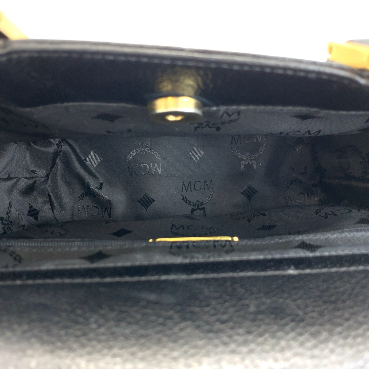 MCM Handbag Black Black Gold Hardware leather | eBay