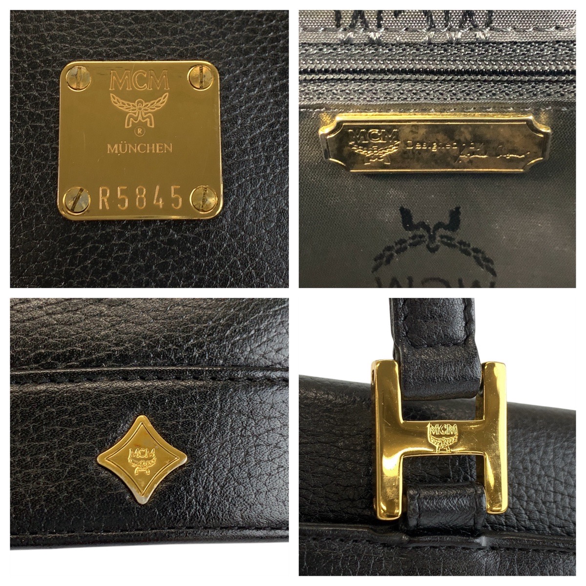 MCM Handbag Black Black Gold Hardware leather | eBay