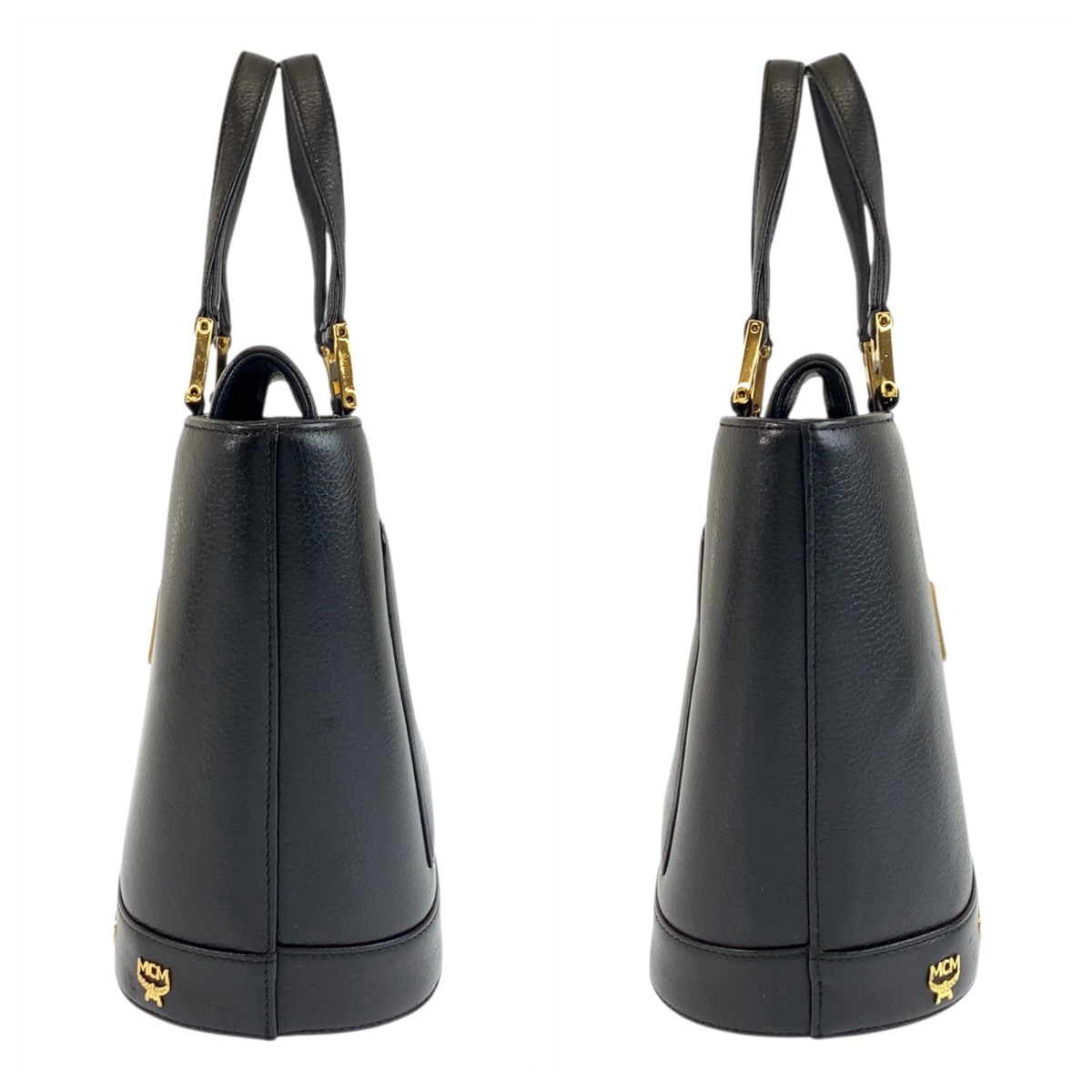 MCM ブラックレザー バッグ ゴールド金具 MCM Handbag Black Black Gold Hardware leather | eBay