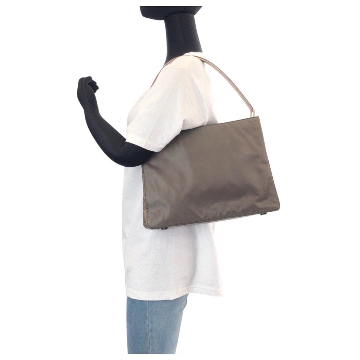 PRADA TESSUTO NYLON CROCO TOTE HAND BAG