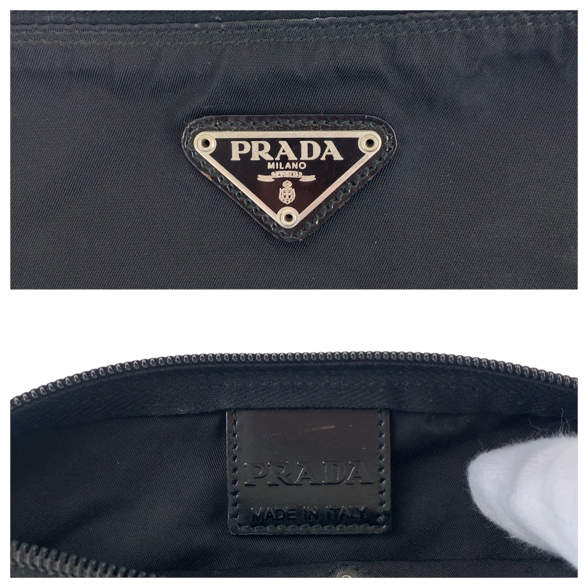 PRADA ポーチ 1NA350 TESSUTO ARGILLA Prada Tessuto Nylon Black Cosmetic Case Necessaire Bag