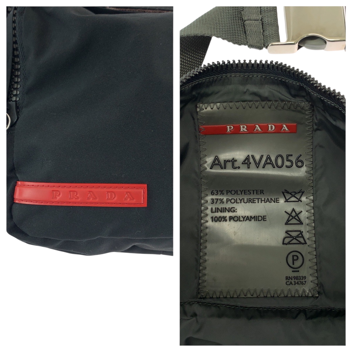 PRADA PRADA Sports 4VA056 Waist Bag Bum Bag Black Black