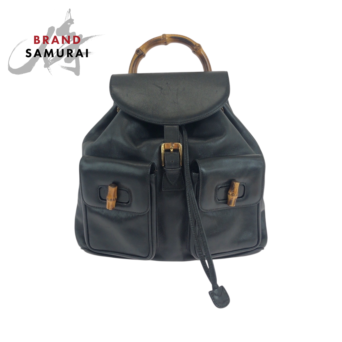 GUCCI Bamboo 003 1119 0016 Backpack Backpack Black Black  display picture 1