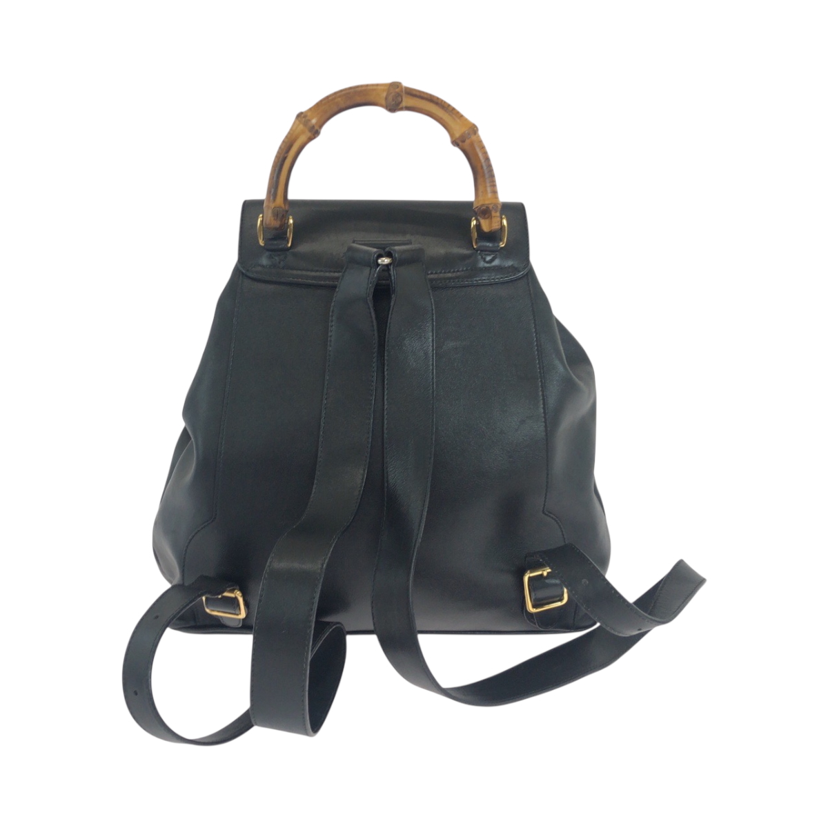 GUCCI Bamboo Backpack Leather Black Gold 003 Gucci Bamboo Mini Backpack 003 2058 0030 Black Brown Leather  main image 3