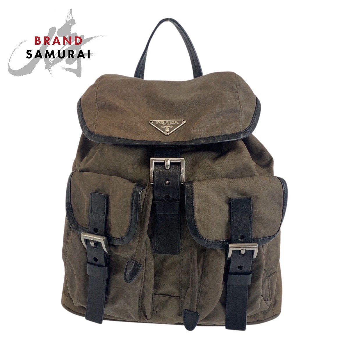 PRADA Tessuto Triangle with logo BZ0001 Backpack Backpack Khaki