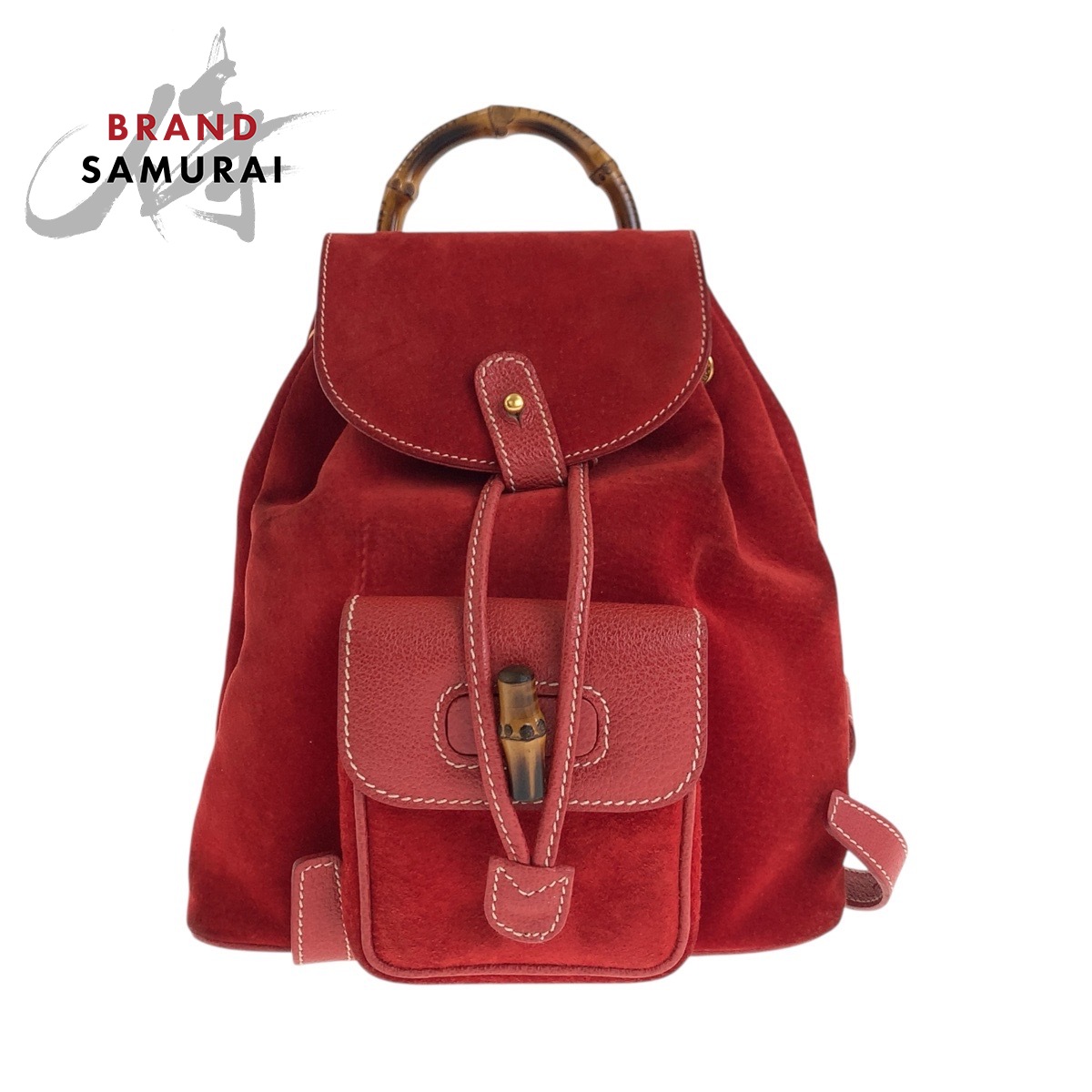 GUCCI vintage Bamboo Backpacks & Daypacks Red gold hardware  display picture 3