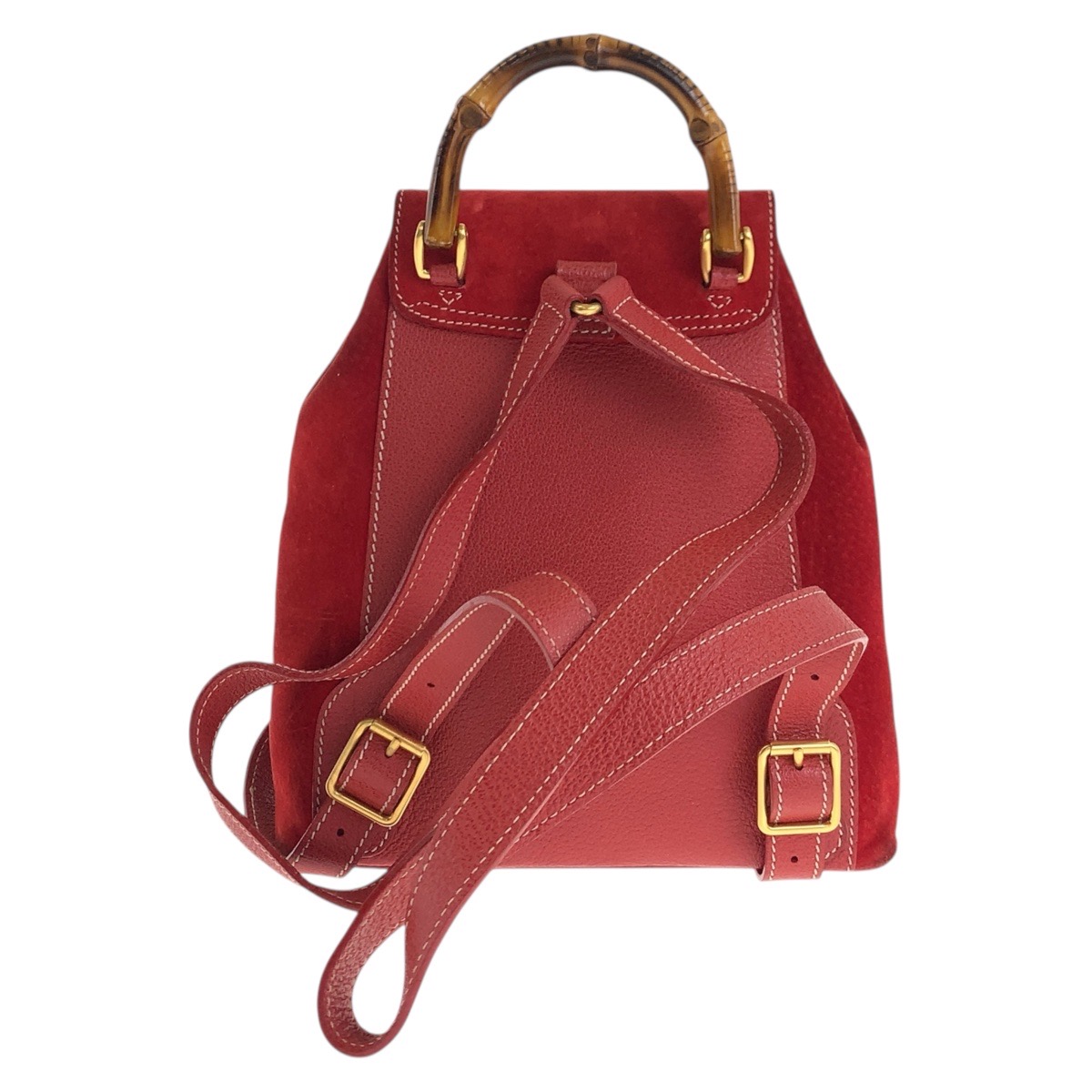 GUCCI vintage Bamboo Backpacks & Daypacks Red gold hardware  display picture 1