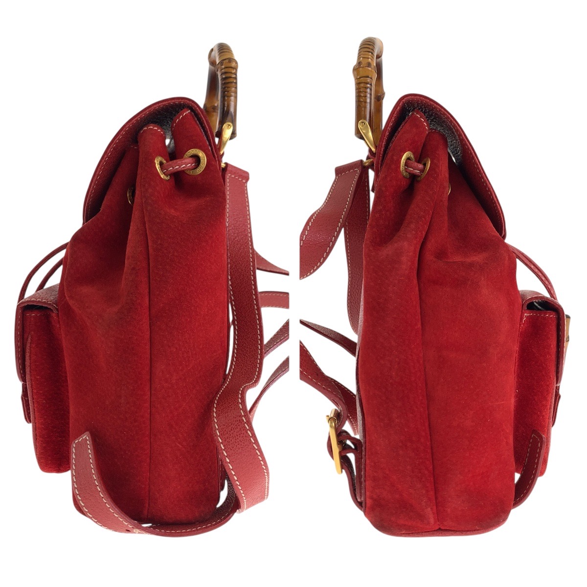 GUCCI vintage Bamboo Backpacks & Daypacks Red gold hardware  display picture 1