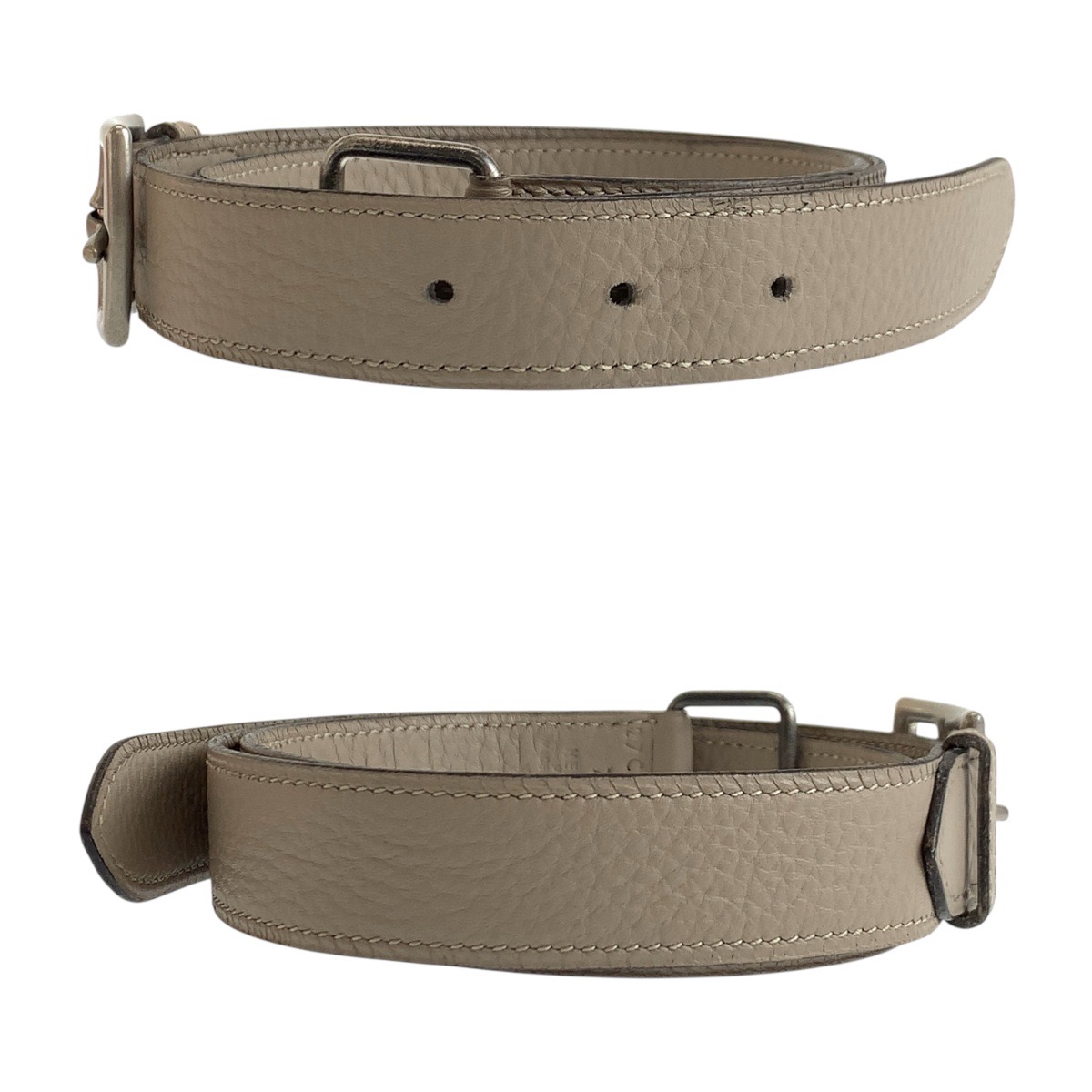 HERMES Etriviere - Khaki Cotton Hardware None Belt HERMES Etriviere belt Beige SilverHardware Togo | eBay main image 2