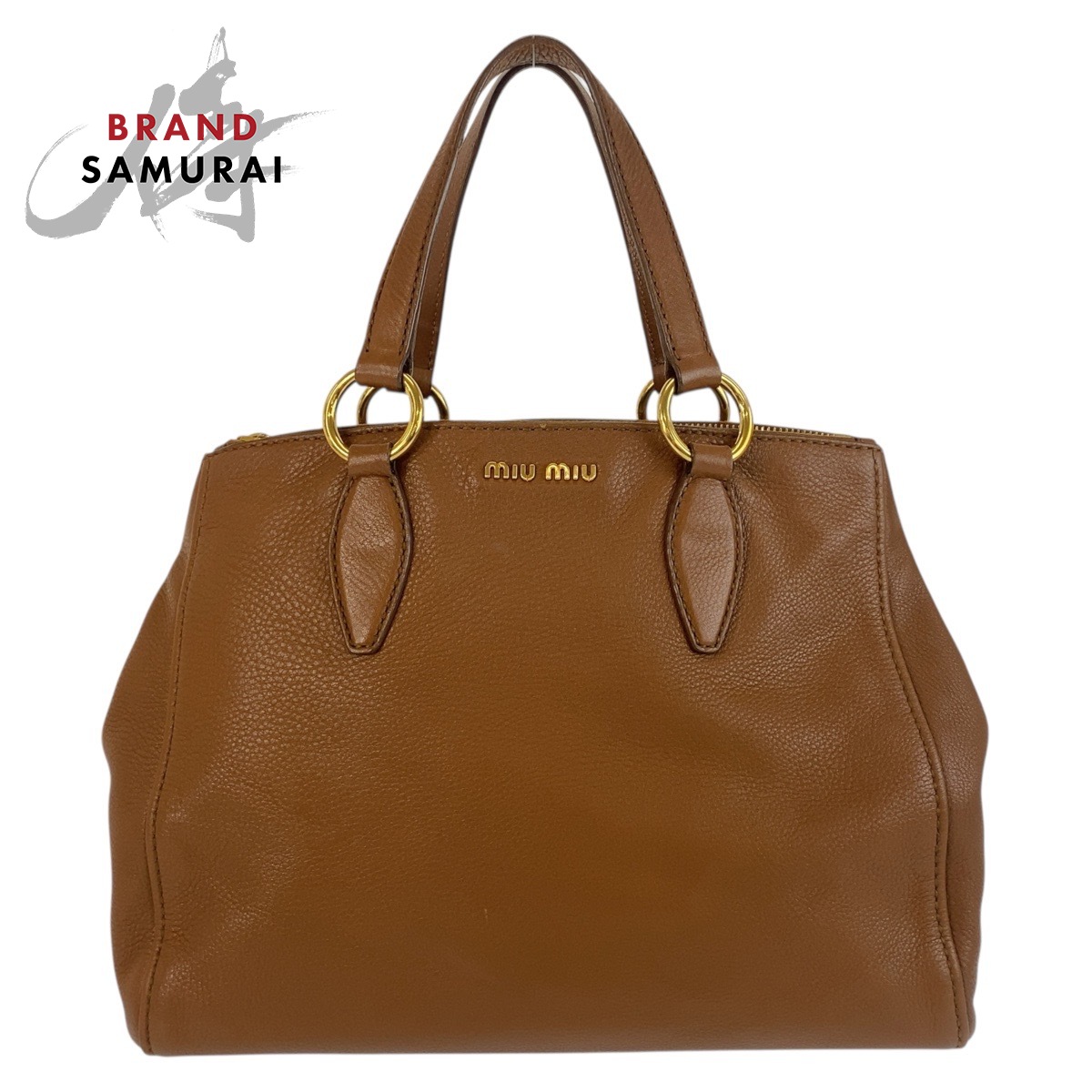 トートバッグ MIU MIU Brown Leather Shoulder Bag Miu Miu Tote Bag Shoulder Bag Brown Gold Hardware leather | eBay