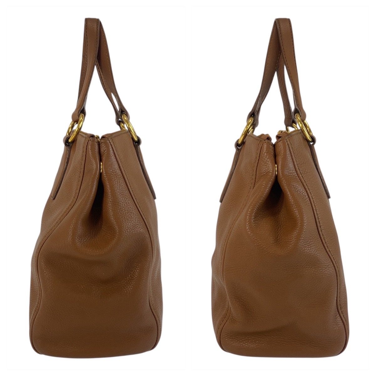 トートバッグ MIU MIU Brown Leather Shoulder Bag Miu Miu Tote Bag Shoulder Bag Brown Gold Hardware leather | eBay