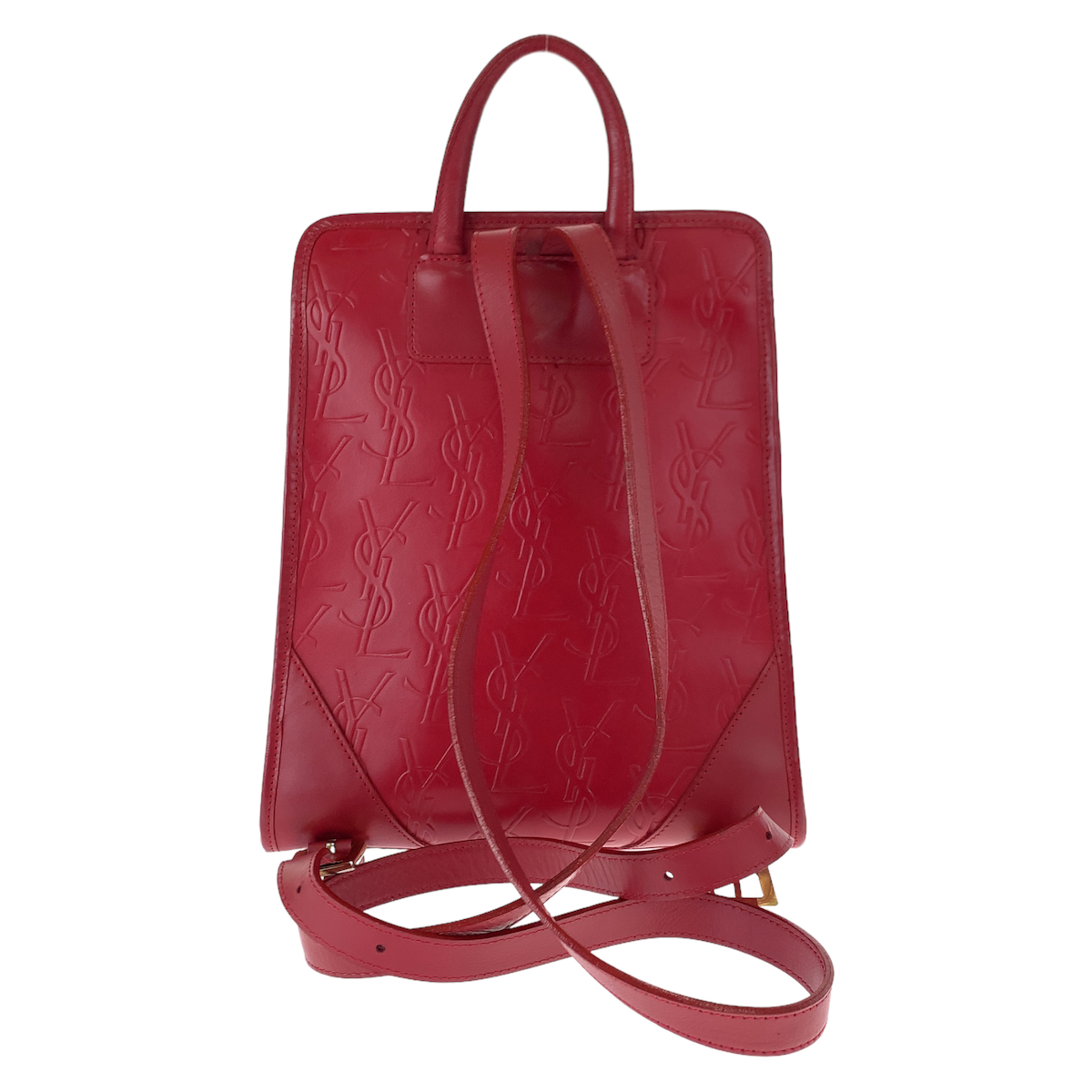 YVES SAINT LAURENT vintage YSL Backpack Red red leather | eBay