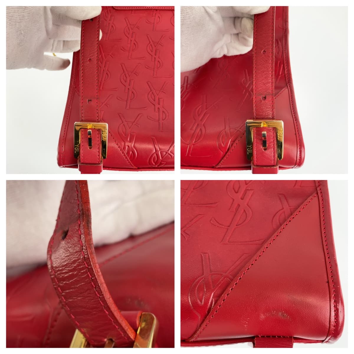 YVES SAINT LAURENT vintage YSL Backpack Red red leather | eBay display picture 3