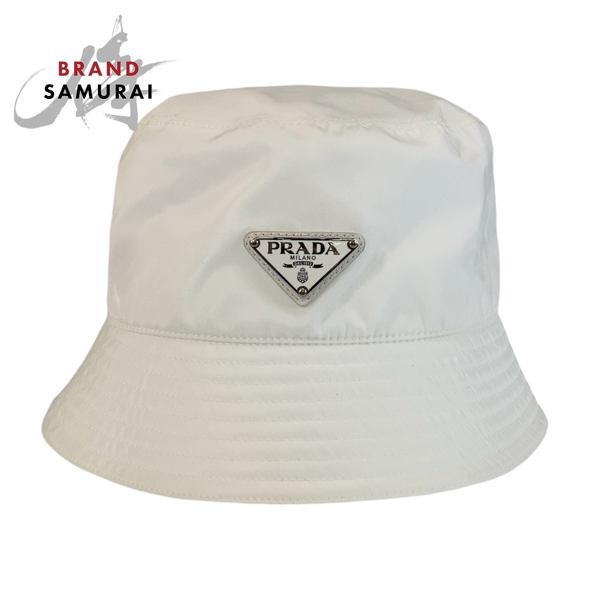PRADA プラダ バケットハット ホワイト 2HC282 リナイロン PRADA Tessuto Triangle with logo Bucket hat white white