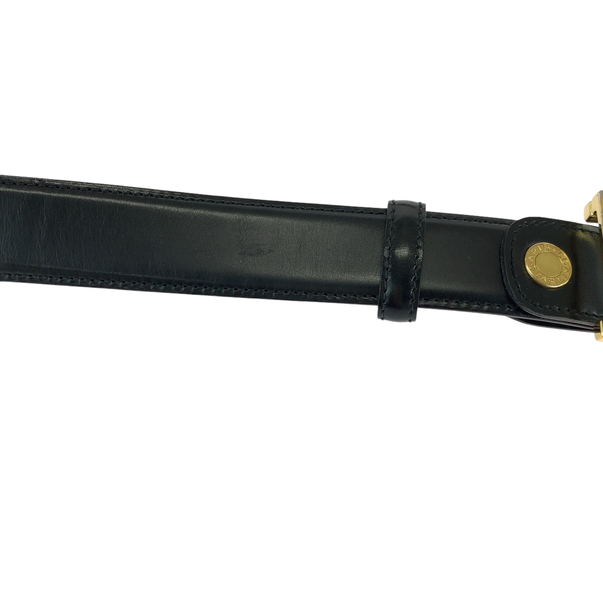 Bvlgari Belt Smooth Leather Square Buckle Logo 110 44 Black BVLGARI Square Buckle Belt Logo Pattern Black Size 110/44 main image 2