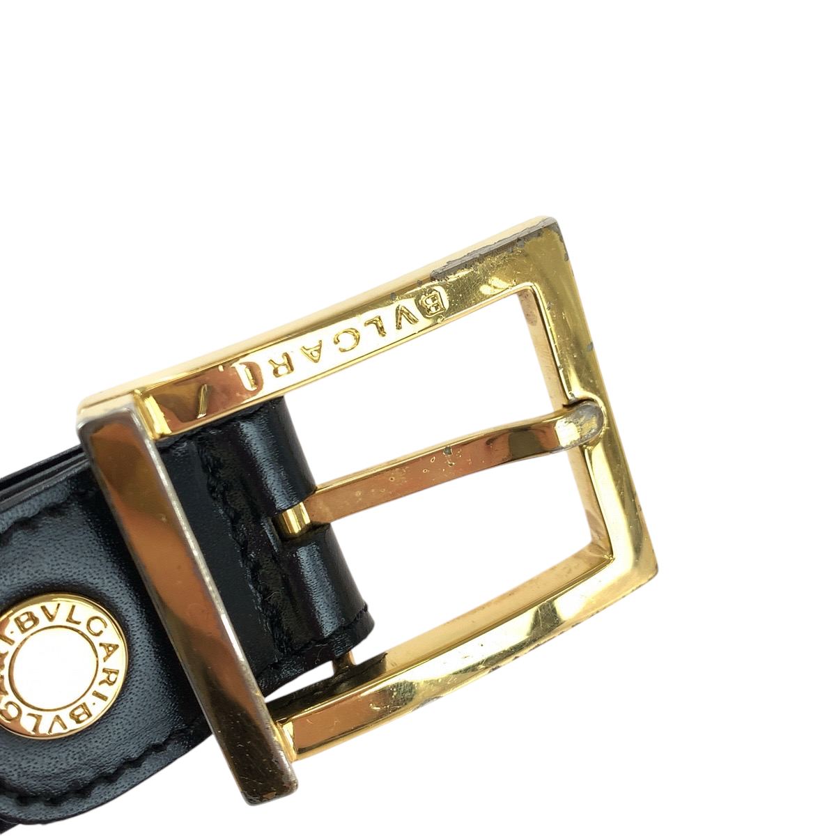 BVLGARI square buckle belt in black leather for women BULGARI Women Belts - Vestiaire Collective main image 4