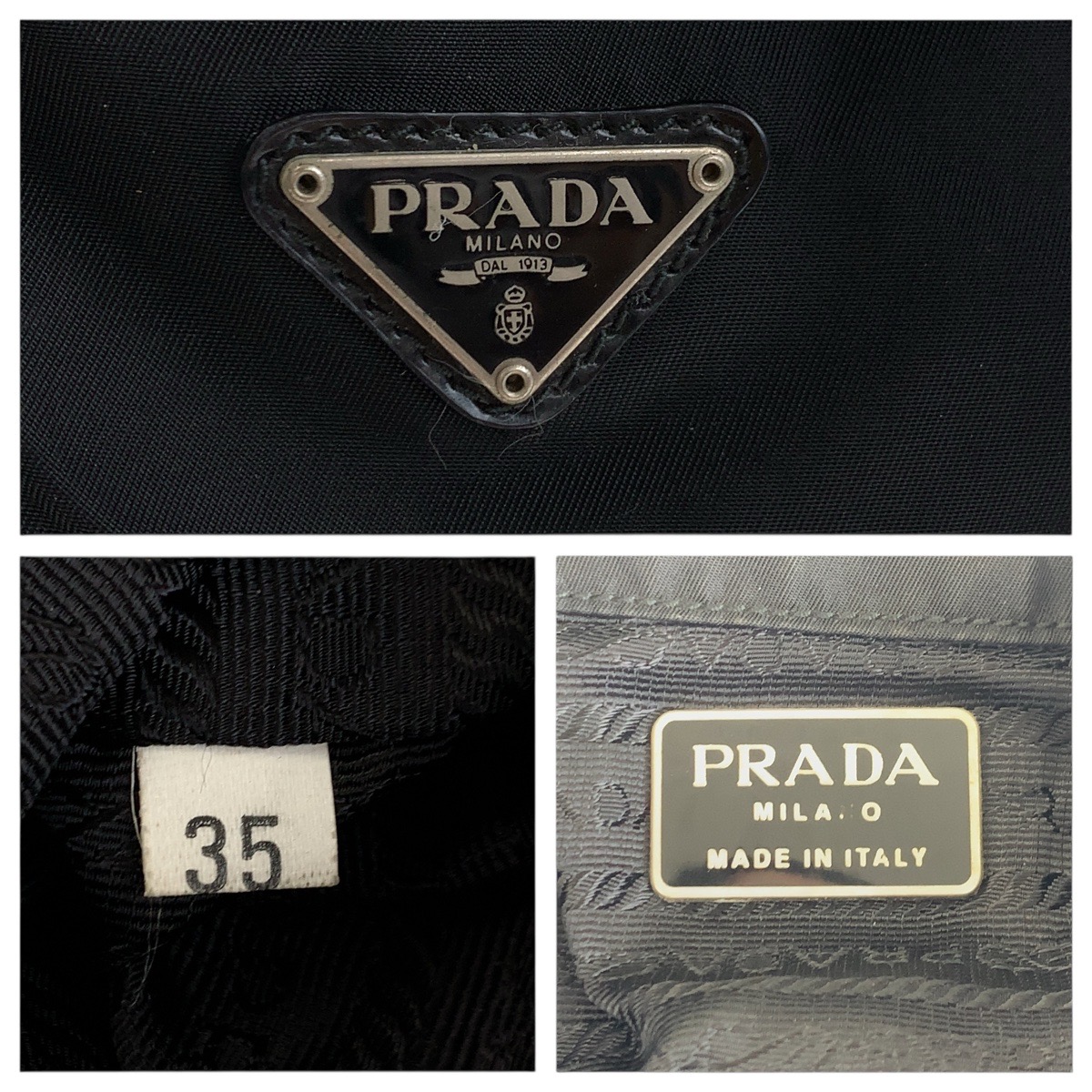 Prada Tessuto Triangle Logo Plate Black Silver Hardware Nylon Rucksack Sac PRADA Tessuto Triangle with logo Backpack Black  main image 2