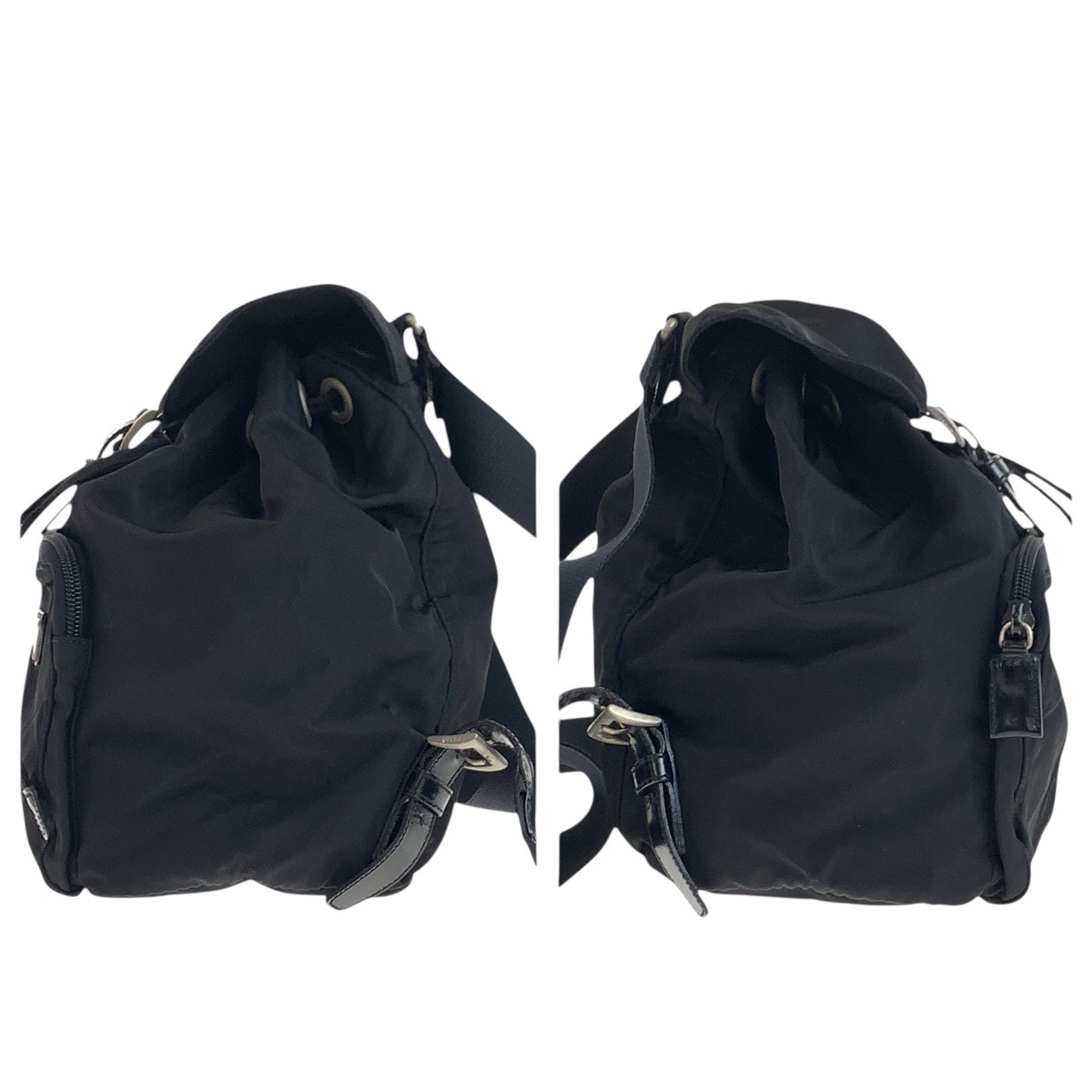 PRADA Tessuto Triangle with logo Backpack Black 