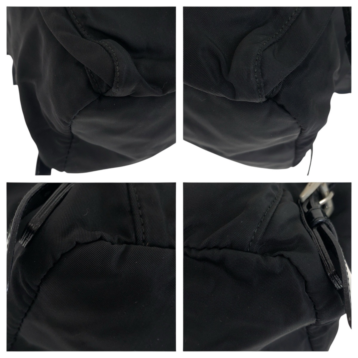 Prada Tessuto Triangle Logo Plate Black Silver Hardware Nylon Rucksack Sac PRADA Tessuto Triangle with logo Backpack Black  main image 2