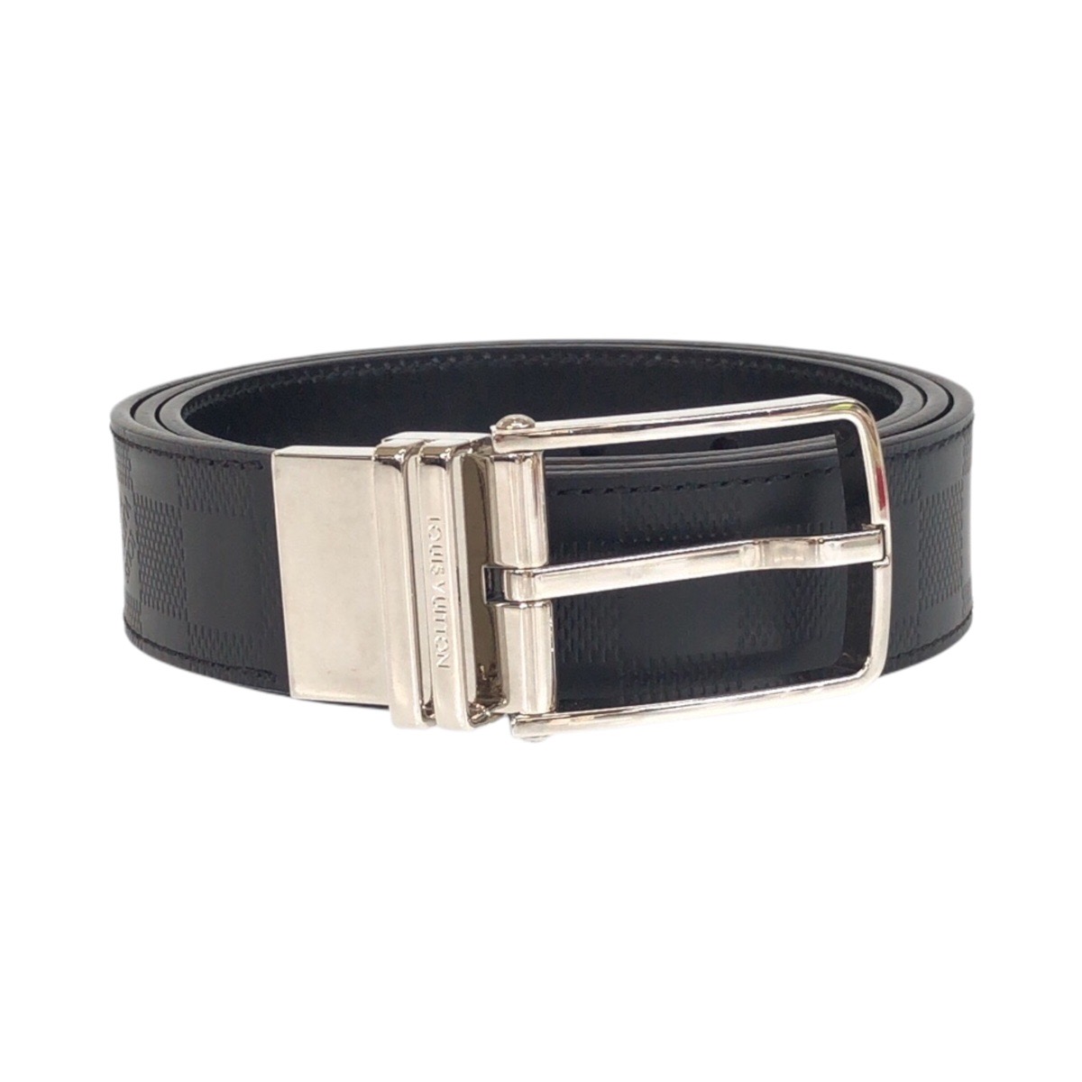 LOUIS VUITTON - Black Silver RI0094 Belt Leather Hardware Leather Silver Hardware Pont Neuf Belt - Louis Vuitton - SWOP main image 2
