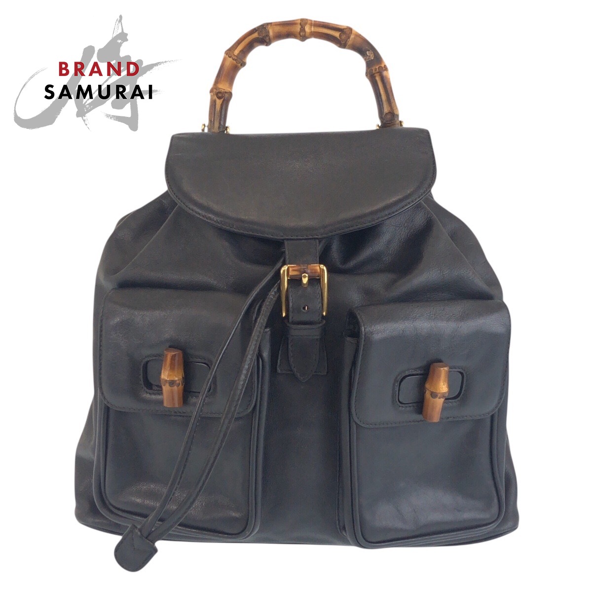 GUCCI バッグ GUCCI vintage Bamboo 006 2040 0016 Backpack Black Black Gold
