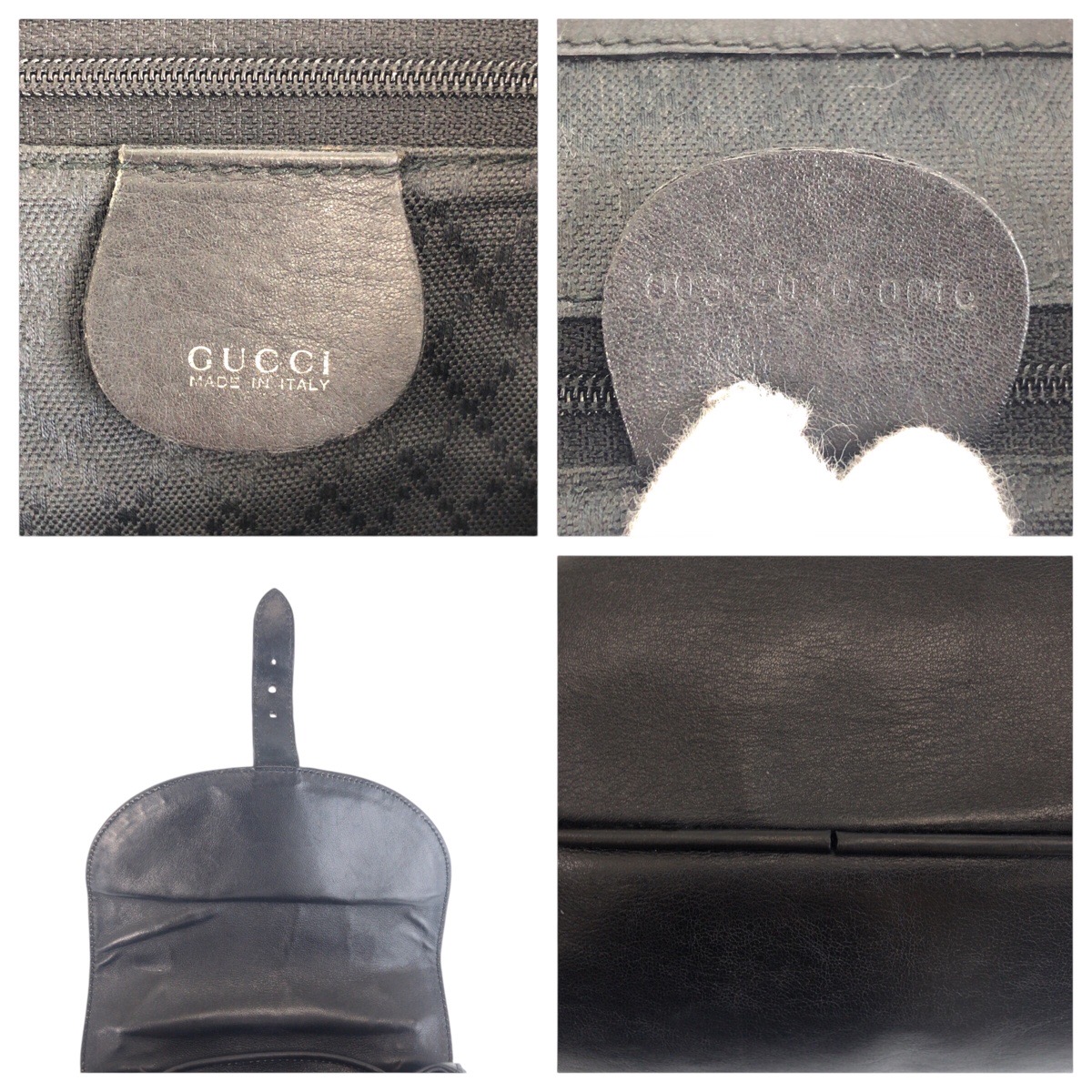 Gucci Vintage Bamboo Black Gold Hardware Leather 006 2040 0016 Backpack Gucci Bamboo Leather Backpack main image 3