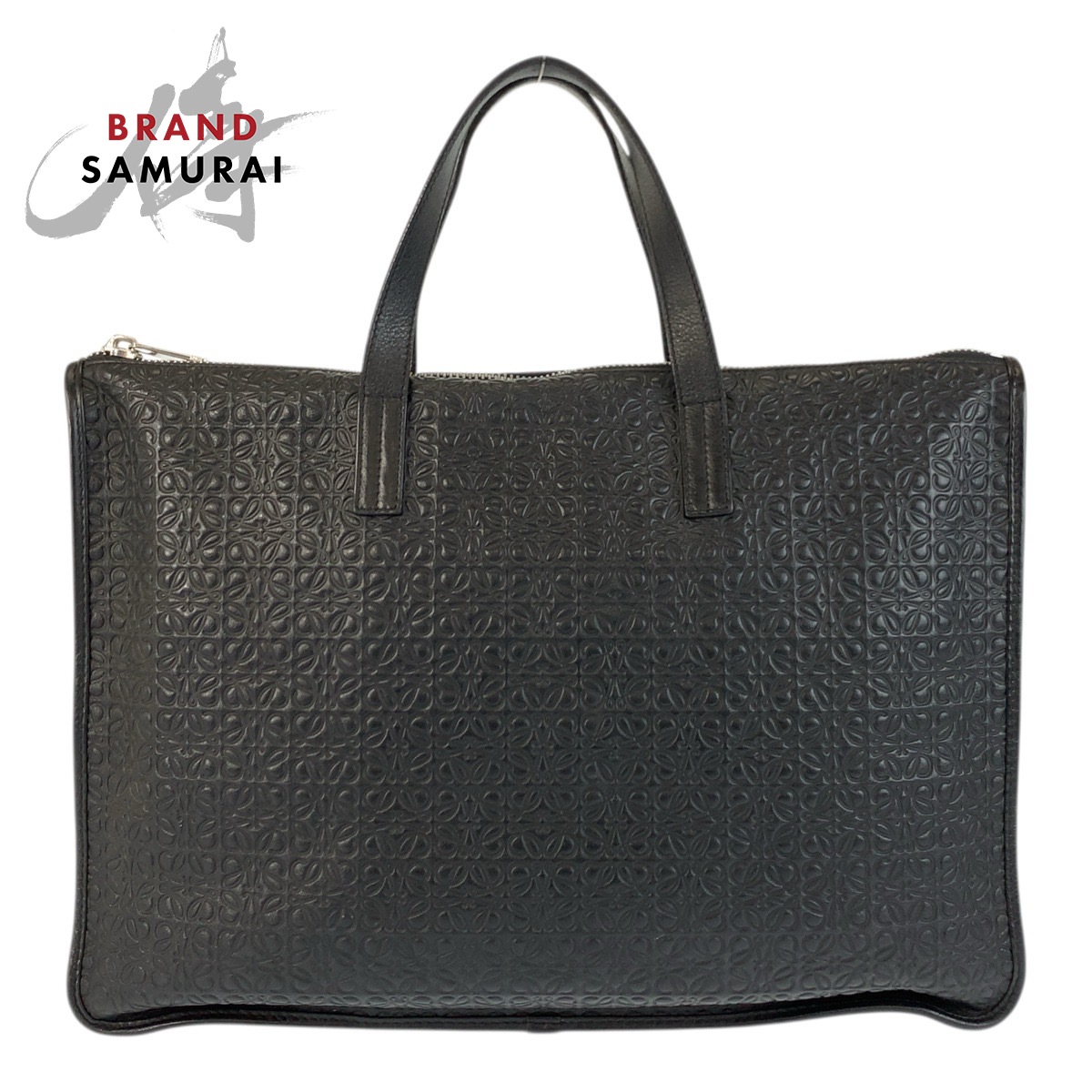 LOEWE Repeat anagram Business bag briefcase Black SilverHardware