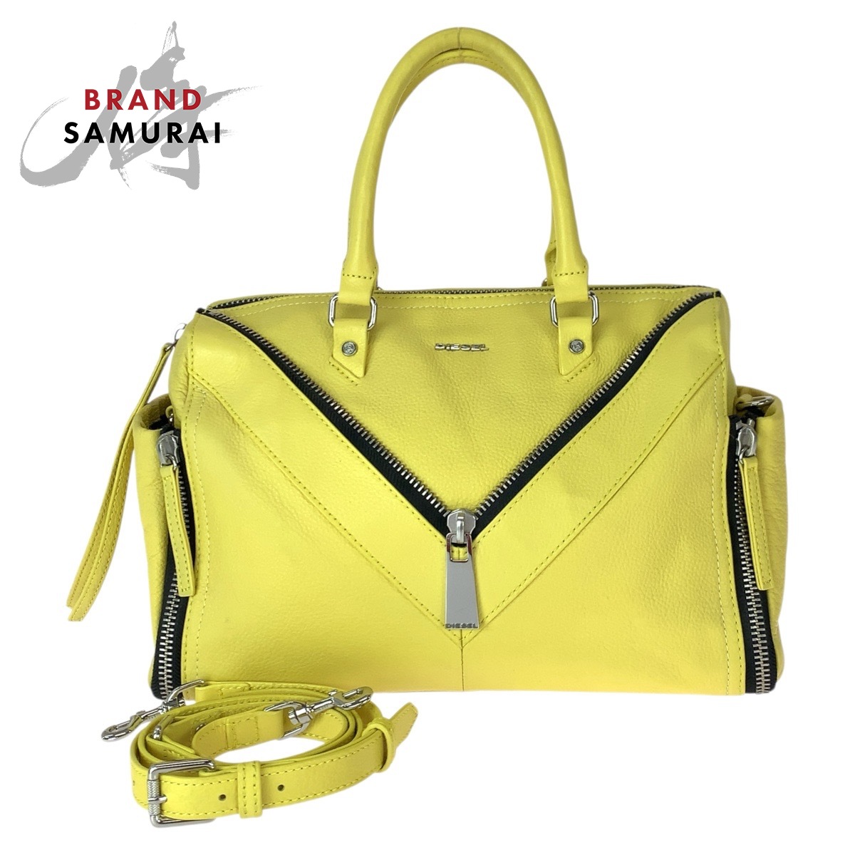 DIESEL Le Zipper 2way Shoulder Bag Tote Bag Yellow Black