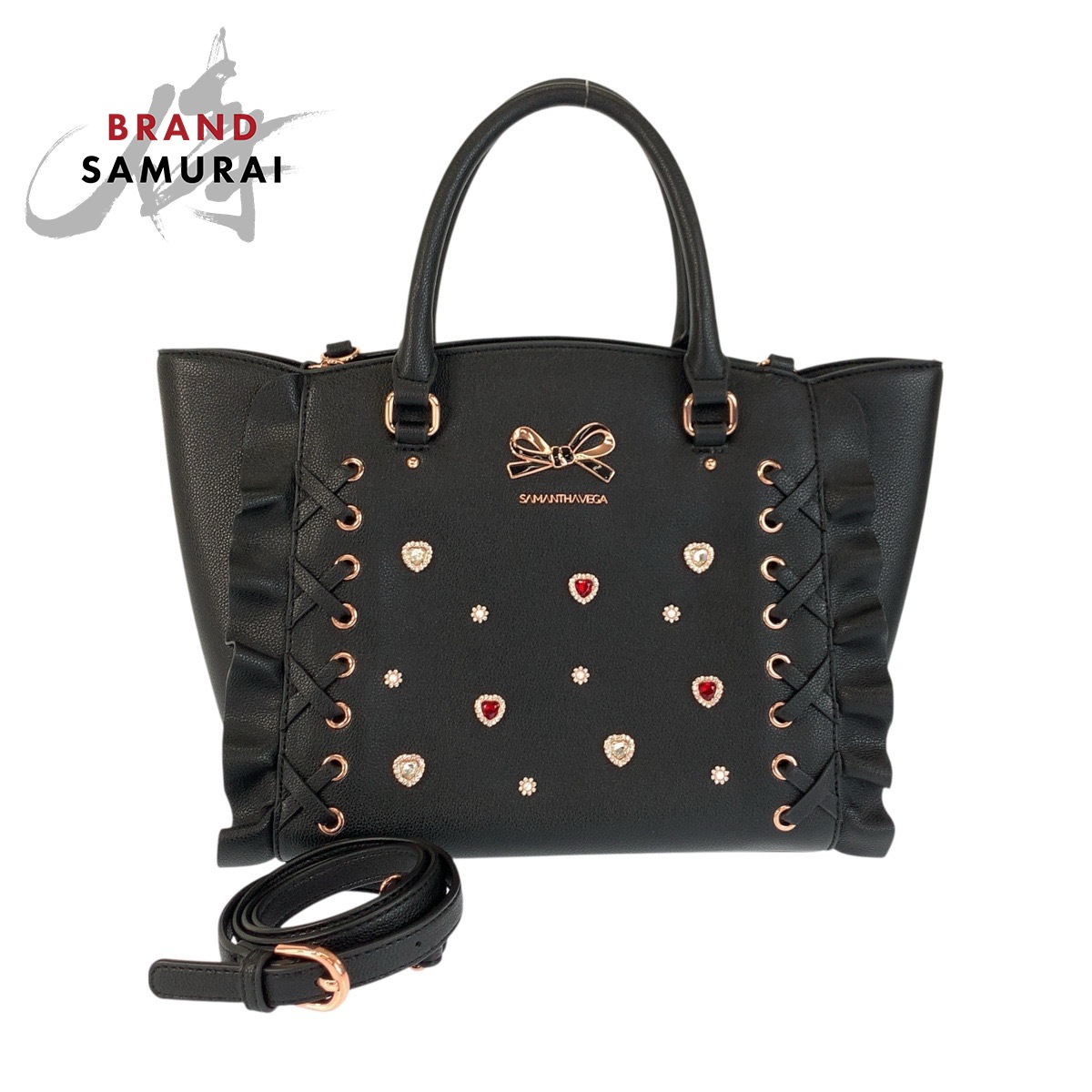 Samantha Vega Lace-up Heart Jewel Flutter Handbag Shoulder Bag